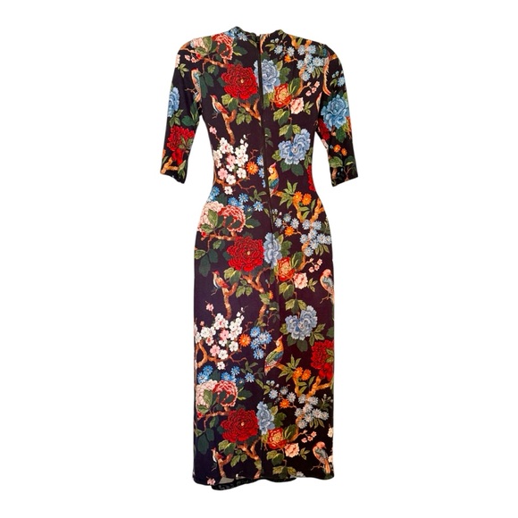 Alice + Olivia Multicolor Floral Midi Dress size 2 - Picture 3 of 5